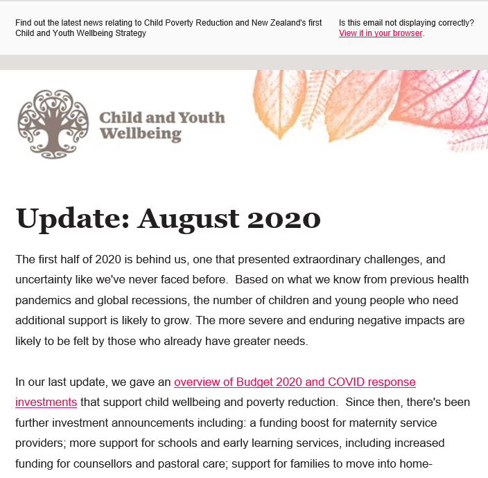 August 2020 e-newsletter